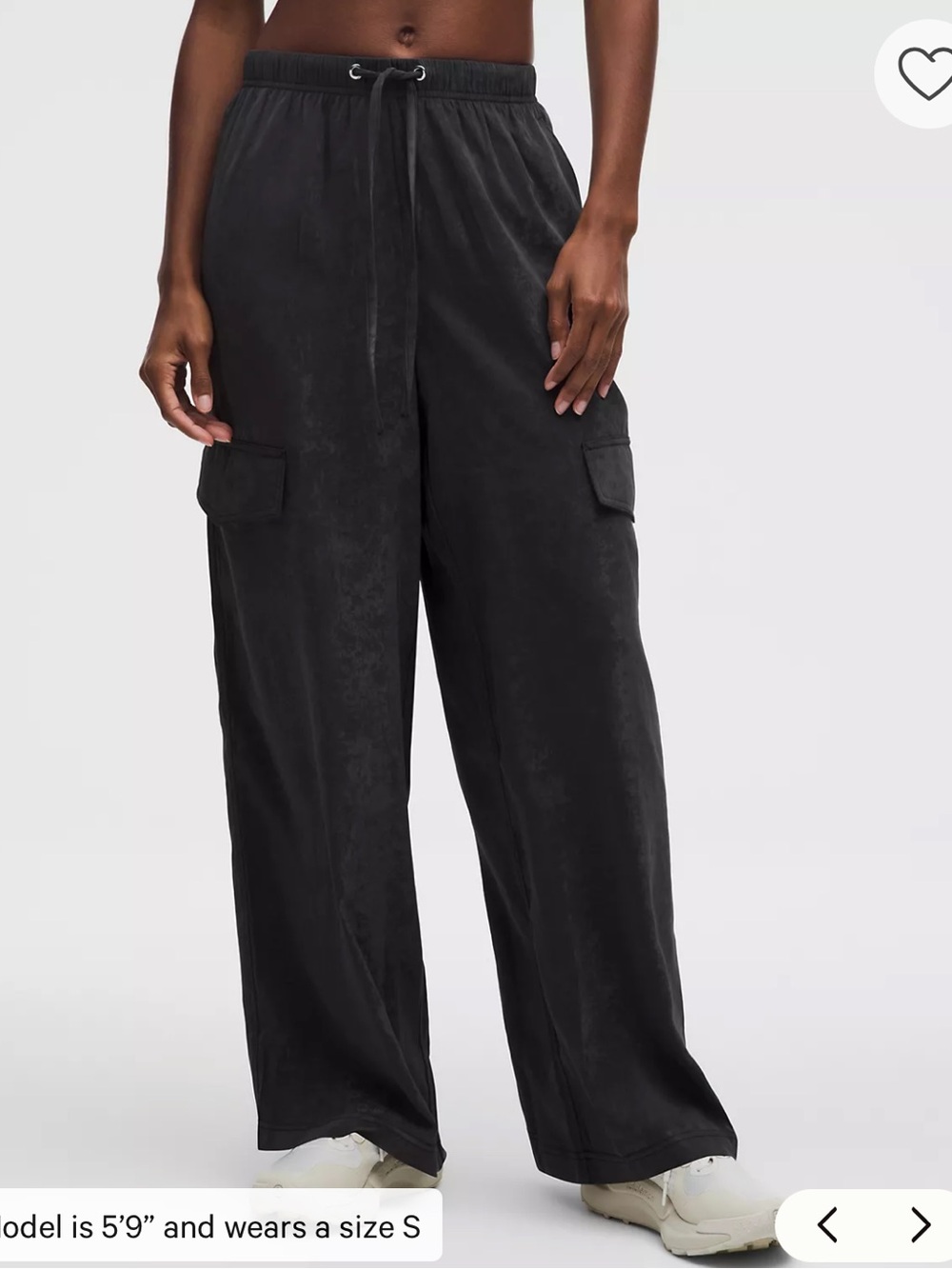 lululemon Matte Satin Relaxed-Fit Mid-Rise Cargo Pant black/ xxxs/ NWT